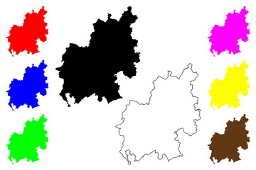 Fototapeta premium Euskirchen district (Federal Republic of Germany, State of North Rhine-Westphalia, NRW, Cologne region) map vector illustration, scribble sketch Euskirchen map
