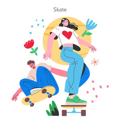 Obraz premium Summer Sports Activities. Flat Vector Illustration