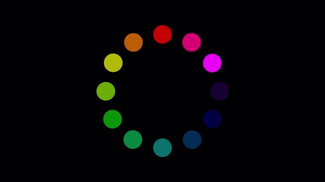 Loading,buffering colorful circle animation isolated by the alpha channel.Easily applied to your videos or photos.Loop