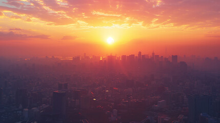 Fototapeta premium 美しい夕暮れの都市