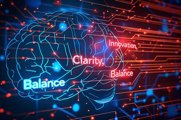 Obraz premium A brain composed of colorful flowers with the words 