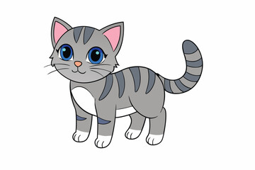 Cat Vector Illustration – Cartoon, Clipart, and Line Art Design for Print