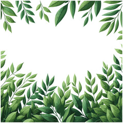 Green Leaves Background border