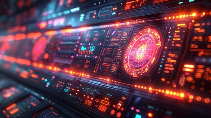 Fototapeta premium Futuristic and algorithmic background showcasing a data-driven interface with real-time analytics, reflecting the intelligence and efficiency of AI-powered systems Watercolor style, high resolution