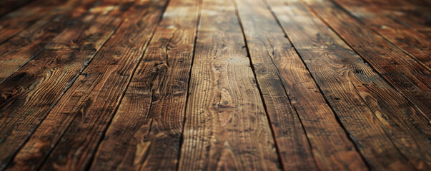 A vintage wooden floor, rich with history and texture, featuring weathered planks. The ample space makes it perfect for adding design elements or text.