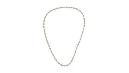 Light wood beads isolated in transparent and white background. Jewelry concept. 3D render