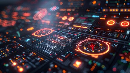 High-tech and algorithmic background showcasing a data-driven interface with real-time analytics, emphasizing the intelligence and efficiency of AI-powered systems Watercolor style, high resolution