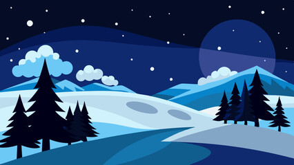  Beautiful winter snow background, vector art illustration 
