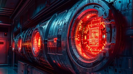 Streamlined and cyber background featuring a secure, encrypted digital vault, symbolizing the critical importance of cybersecurity and data protection in today's digital world Watercolor style, high