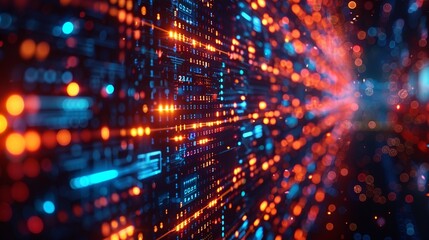 Obraz premium Innovative cyber background depicting a sophisticated cybersecurity system with advanced encryption algorithms, emphasizing the critical importance of protecting digital assets and information