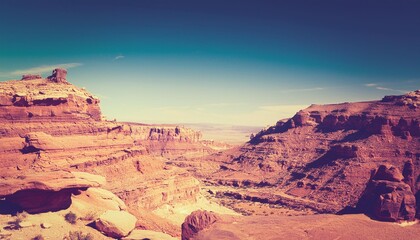 Erosion-Carved Wonders: Expansive Desert Canyons and Unique Rock Formations. Generative AI