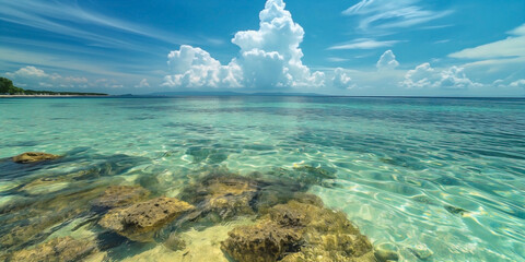 summer in Panglao sea in a clean sea water 