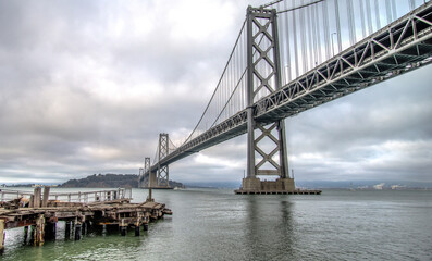 San Francisco Bay Bridge, connecting San Francisco and Oakland, is an iconic feat of engineering and a vital link in the region's transportation network, California, United States of America
