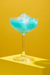 glass of blue cocktail