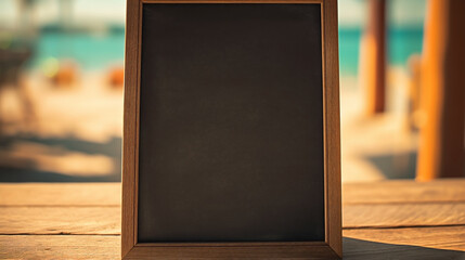a small black chalkboard serving as a mockup for a restaurant menu