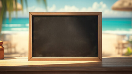 a small black chalkboard serving as a mockup for a restaurant menu