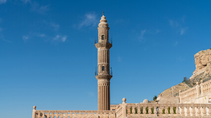 Naklejka premium Minaret of Ulu Cami, also known as Great mosque of Mardin suitable for copy space