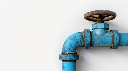 A single water pipe section on a white backdrop with space for text