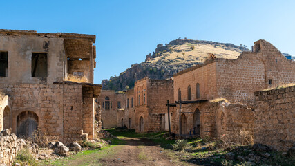 Abandoned Syriac village of Killit Dereici, near Savur town, in the southeastern Turkey