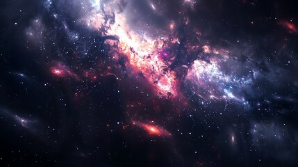 Naklejka premium Cosmic Nebula with Star Clusters