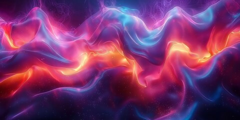 Abstract neural waves portrayed in vivid colors reflect dynamic energy, creating a mesmerizing visual experience