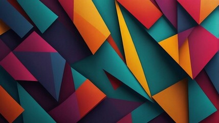 Vibrant Abstract Background with Overlapping Geometric Shapes and Gradients