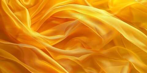 Obraz premium Closeup of rippled yellow silk fabric - AI Generated