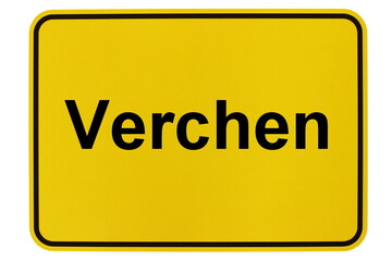 Illustration eines Ortsschildes der Gemeinde Verchen in Mecklenburg-Vorpommern