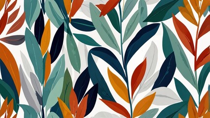 Abstract pattern suitable for printing. oil painting pattern in a small leave. Little leave. white background.