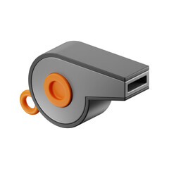 Premium sport olympics whistle icon 3d rendering on isolated background