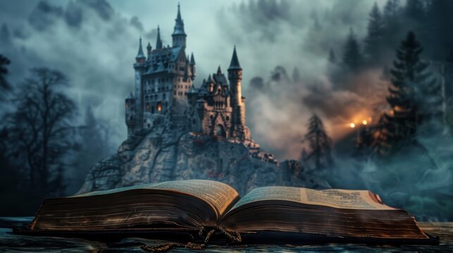 Eerie Escapades: Close-up of Haunted Castle Adventures with Ghosts and Spooky Elements Unveiled, Thrilling Readers