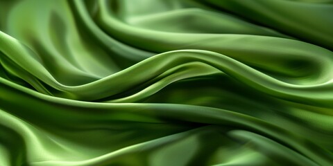 Obraz premium Closeup of rippled green silk fabric - AI Generated