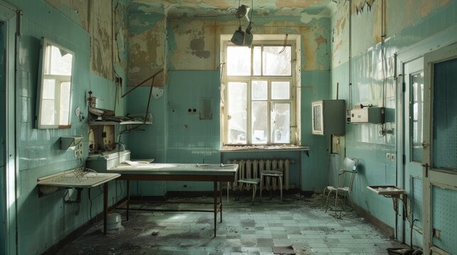 Dirty Clinic Interior in Moscow, Russia: A Glimpse into an Old State Hospital