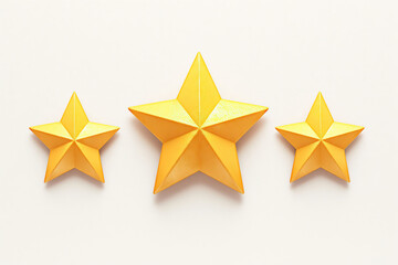 Obraz premium 3 star customer satisfaction review on plain white background