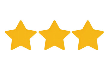 Obraz premium 3 star customer satisfaction review on white isolated background