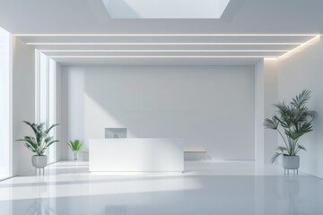 Trade Show Booth Mockup. Modern Exhibition Stand Design with Creative Three-Dimensional Elements