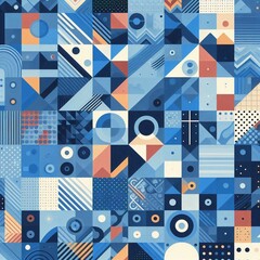 Modern art style geometric background. AI generated illustration