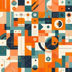 Fototapeta premium Modern art style geometric background. AI generated illustration