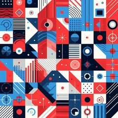 Obraz premium Modern art style geometric background. AI generated illustration