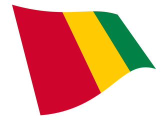 Guinea waving flag with clipping path