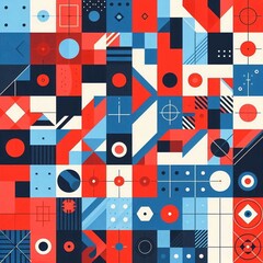 Modern art style geometric background. AI generated illustration