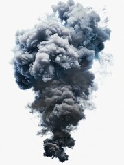 Dark smoke clouds billowing in the sky.