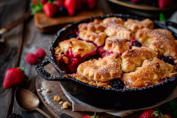 Crumble with berries and fruits