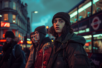 young people wearing street fashion. generative ai