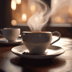 cup of coffee on a table