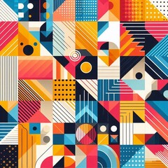 Obraz premium Modern art style geometric background. AI generated illustration