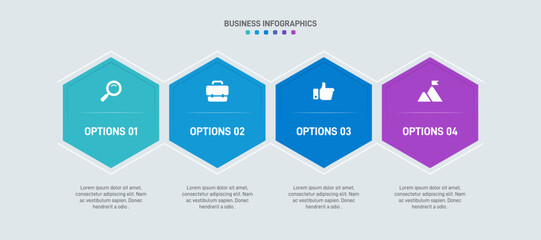 Horizontal progress bar featuring 4 arrow-shaped elements, symbolizing the four stages of business strategy and progression. Clean timeline infographic design template. Vector for presentation