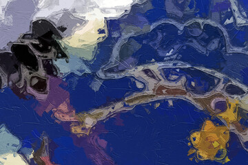 Oil paintings and various flowers such as cranes, tigers, chrysanthemums, roses, peonies, are beautiful