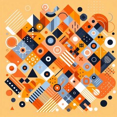 Obraz premium Modern art style geometric background. AI generated illustration