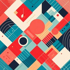 Obraz premium Modern art style geometric background. AI generated illustration